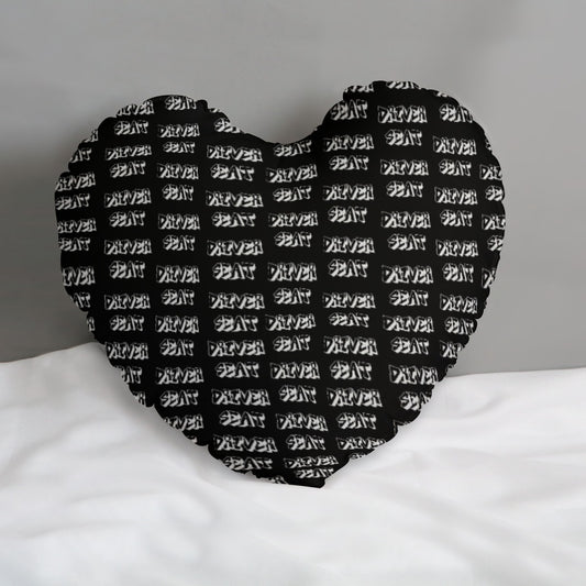 Repeater Print Heart-Shaped Pillow