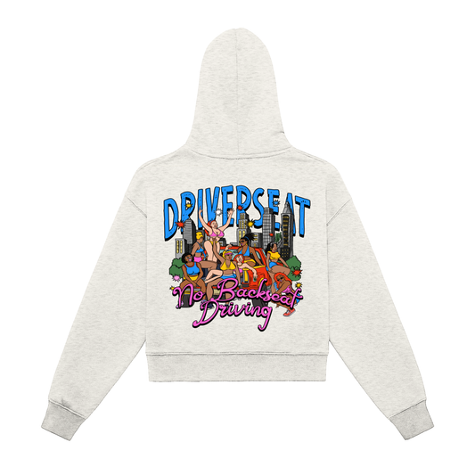 Girlsss Fleeced Zip-Up Cropped Hoodie