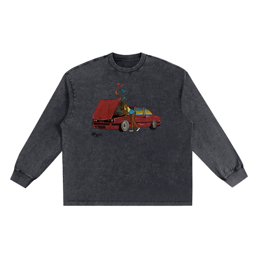 Wearable Art Washed Long Sleeve T-shirt