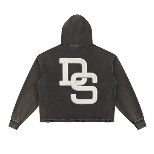 Stitch Vintage Washed Frayed-Hem Hoodie