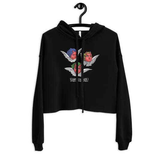 D'Evils Crop Hoodie - Black