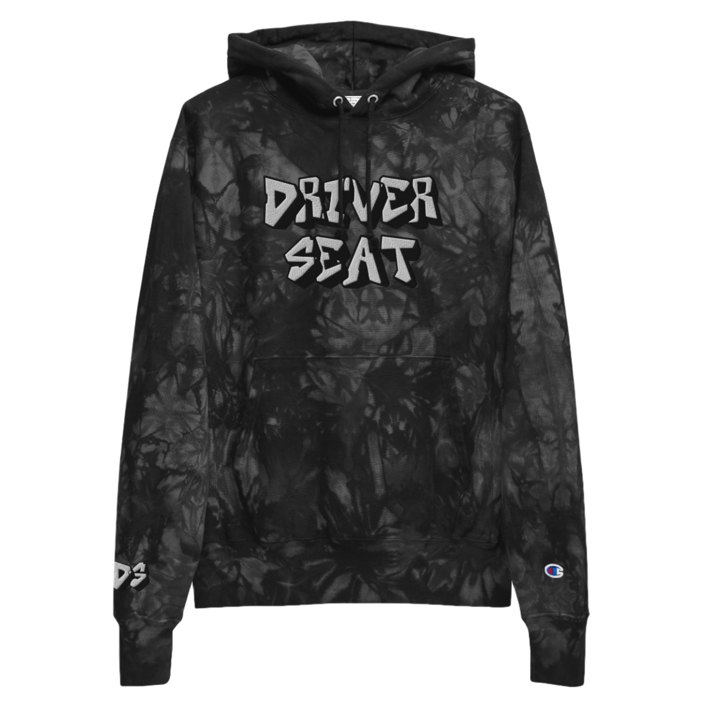 Logo Tie-Dye Champion Hoodie - Black
