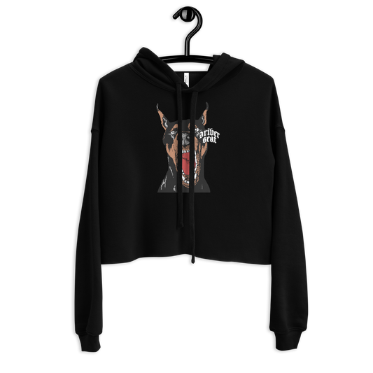 Doberman Crop Hoodie - Black