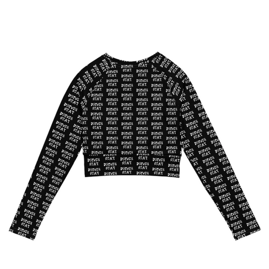 Repeater Long Sleeve Crop Top - Black