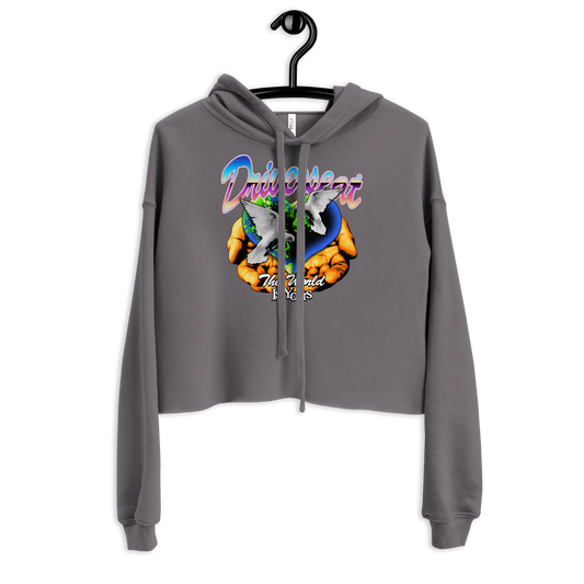 The World Is Yours Crop Hoodie - Storm