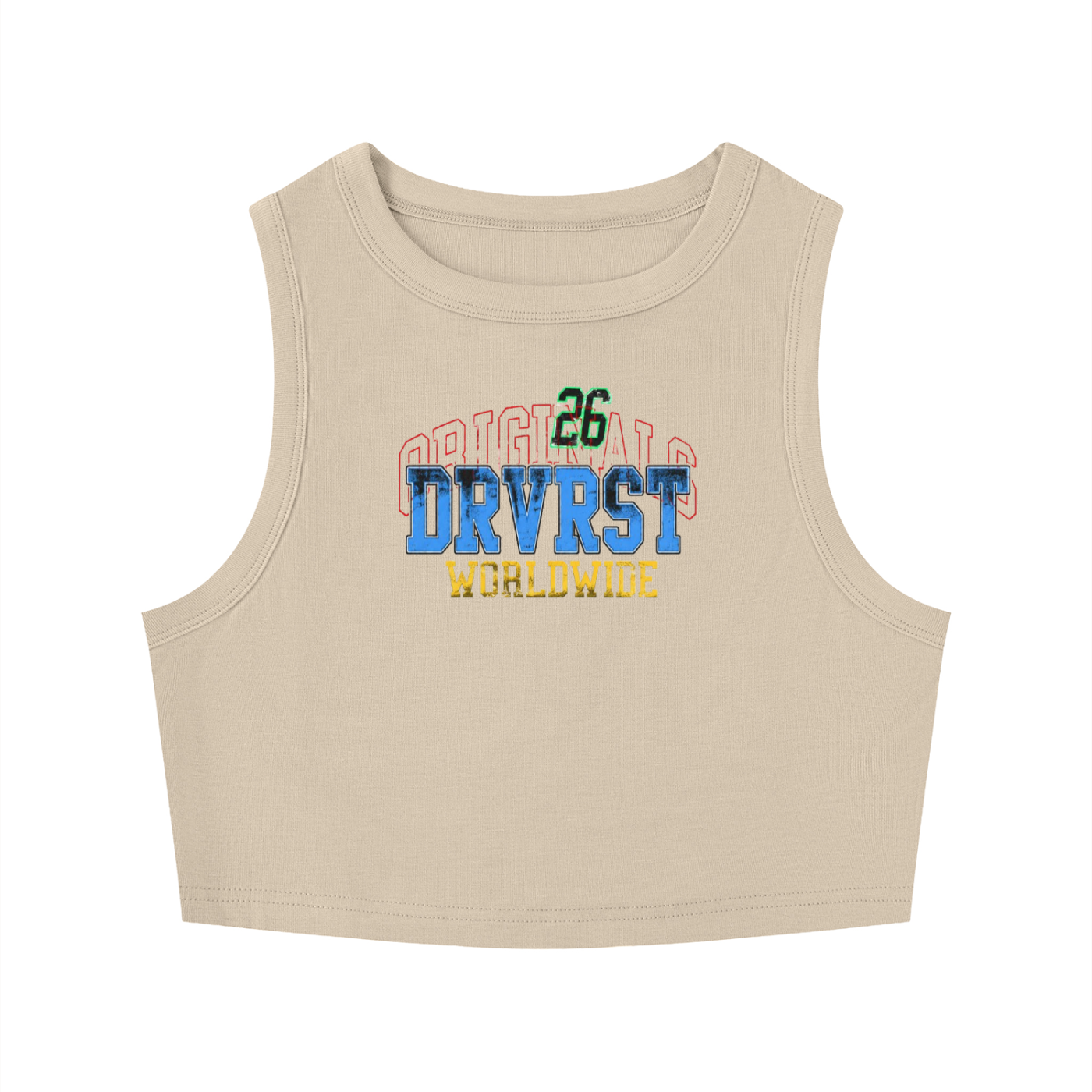 Worldwide Crewneck Crop Tank Top