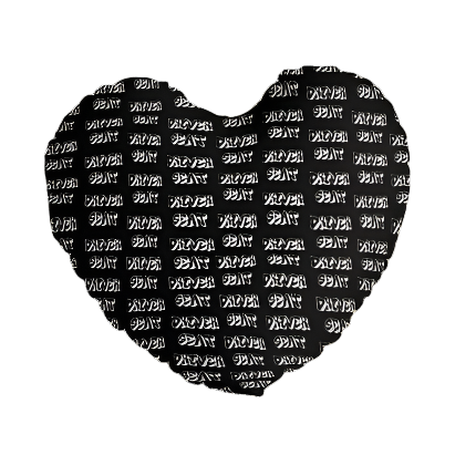 Repeater Print Heart-Shaped Pillow