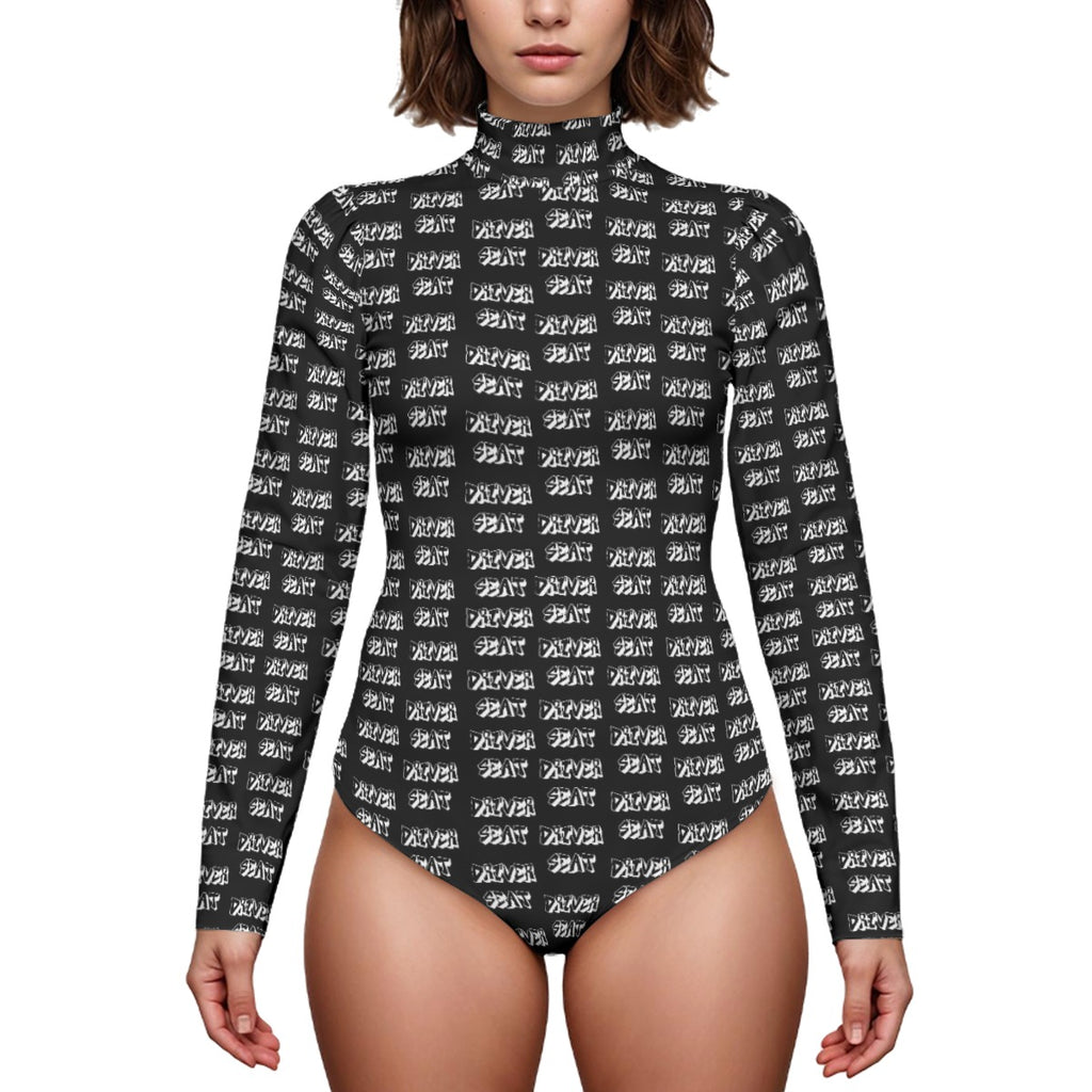 Repeater High-Collar Pinched Shoulder Bodysuit