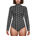 Repeater High-Collar Pinched Shoulder Bodysuit