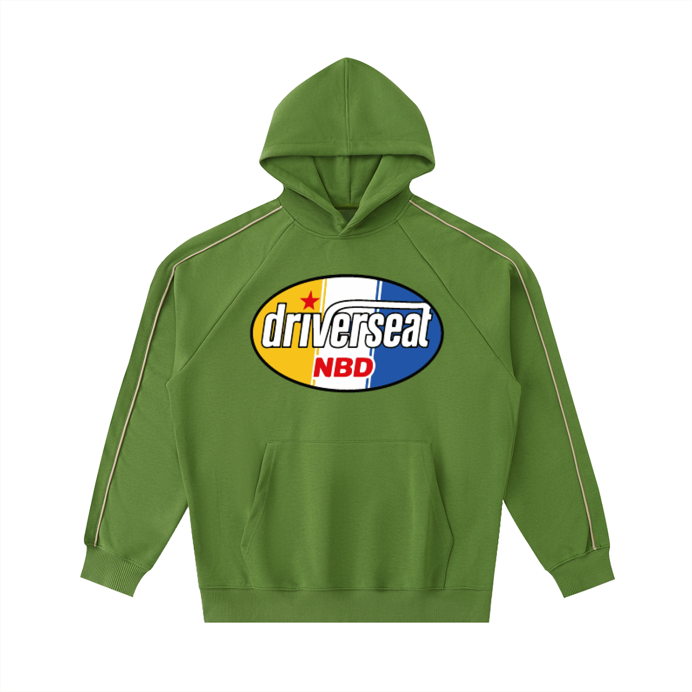 Oval Badge Contrast Piping Hoodie