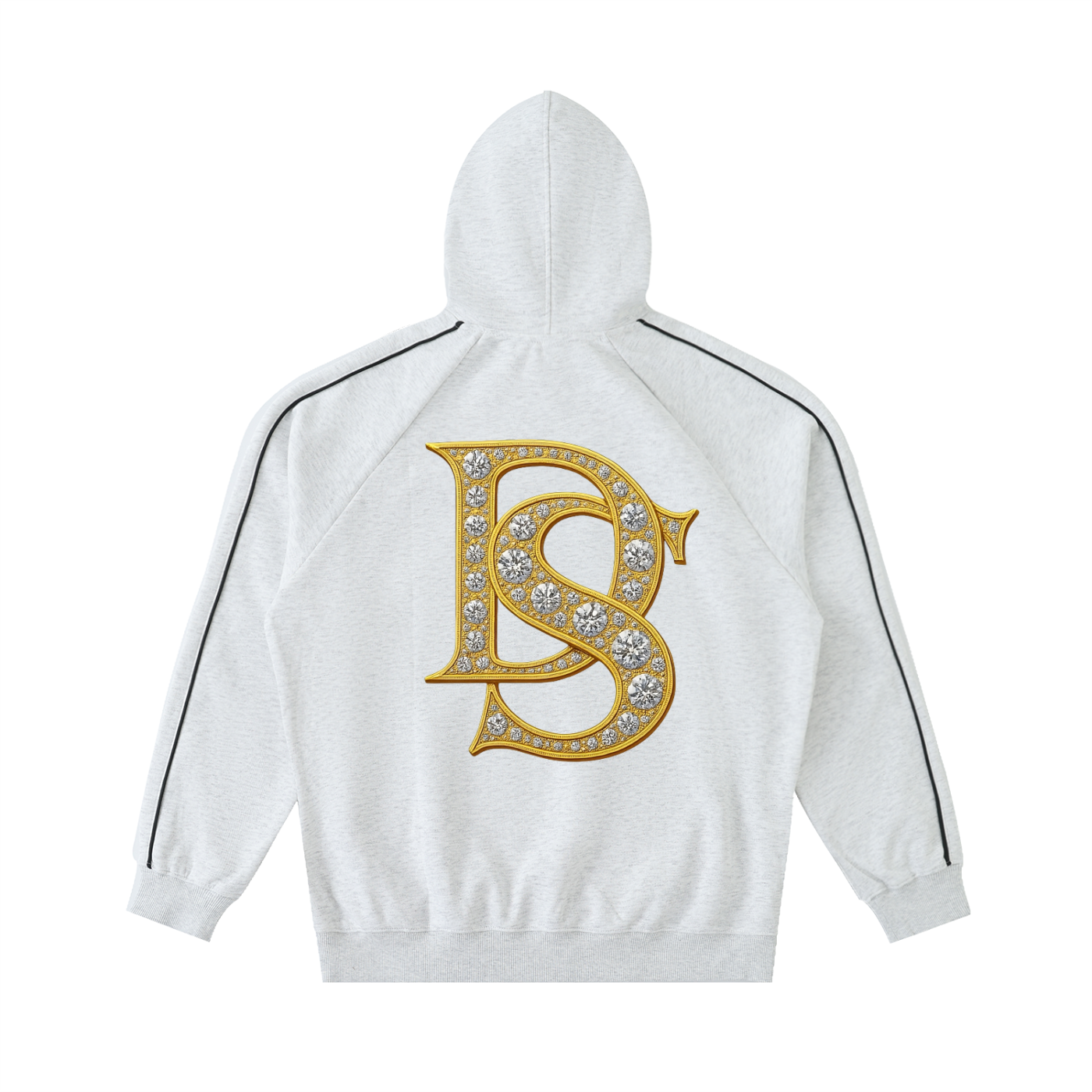 Bling Contrast Piping Hoodie