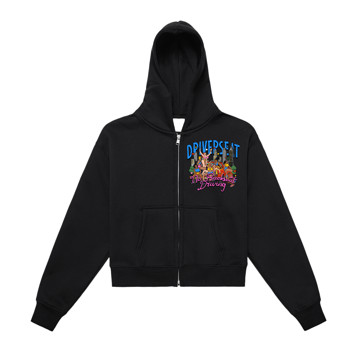 Girlsss Fleeced Zip-Up Cropped Hoodie