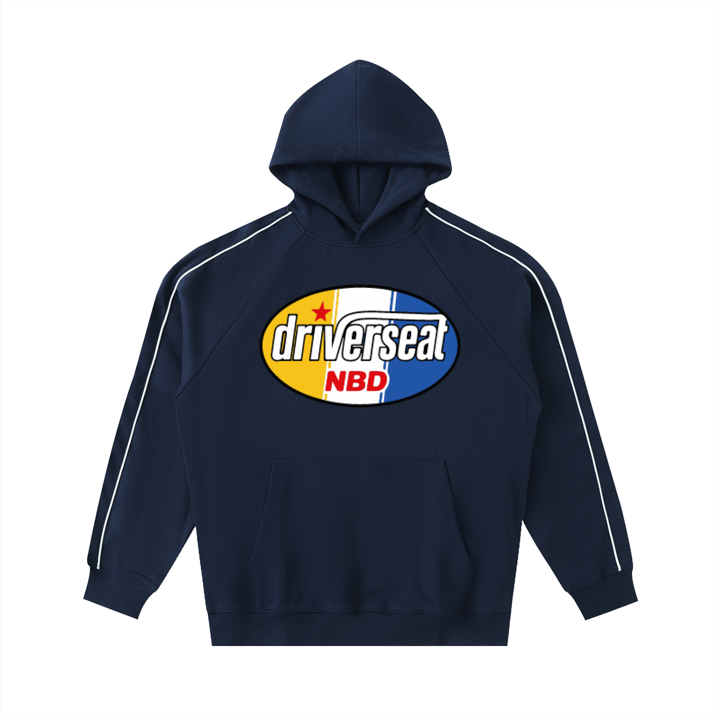 Oval Badge Contrast Piping Hoodie