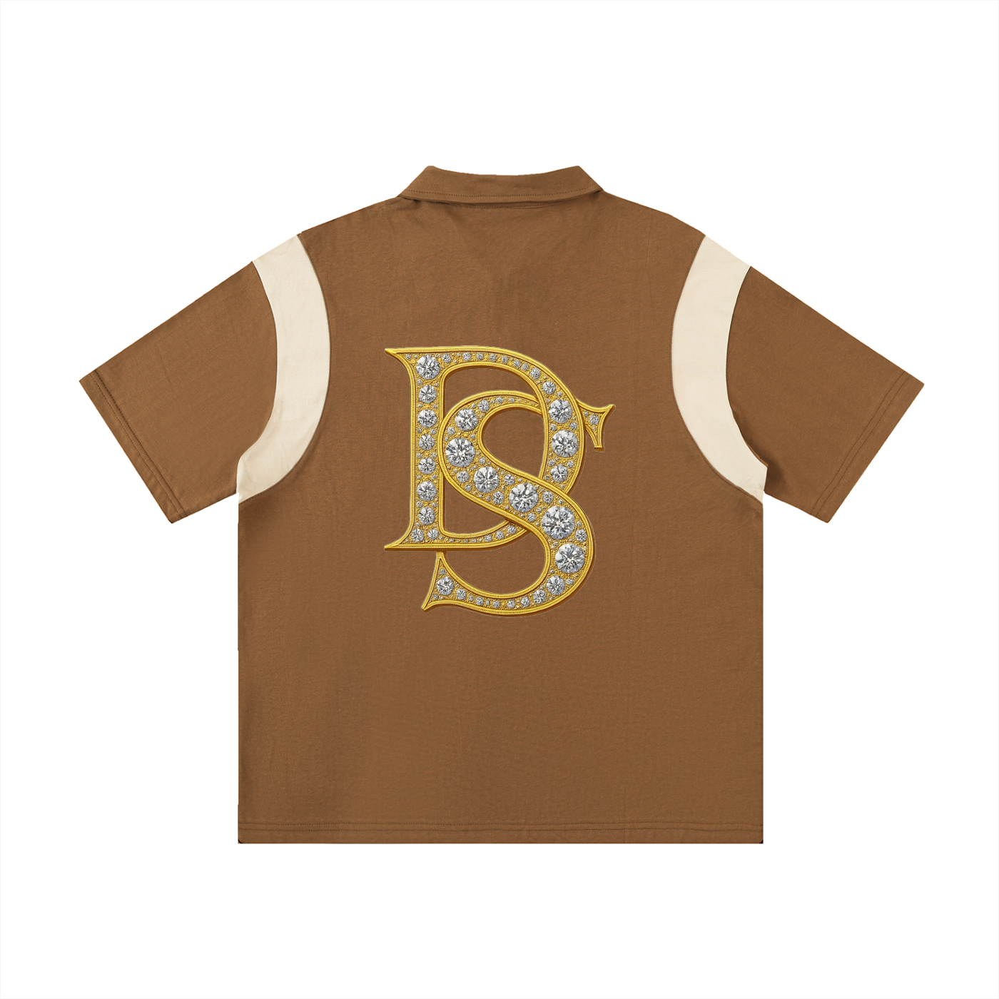 Bling Contrast Panel Polo Shirt