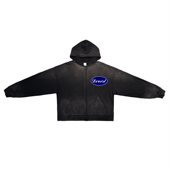 Ford Hand-Frayed Washed Zip Hoodie