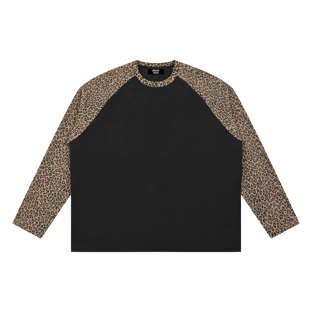 Unisex Leopard Panel Waffle T-Shirt