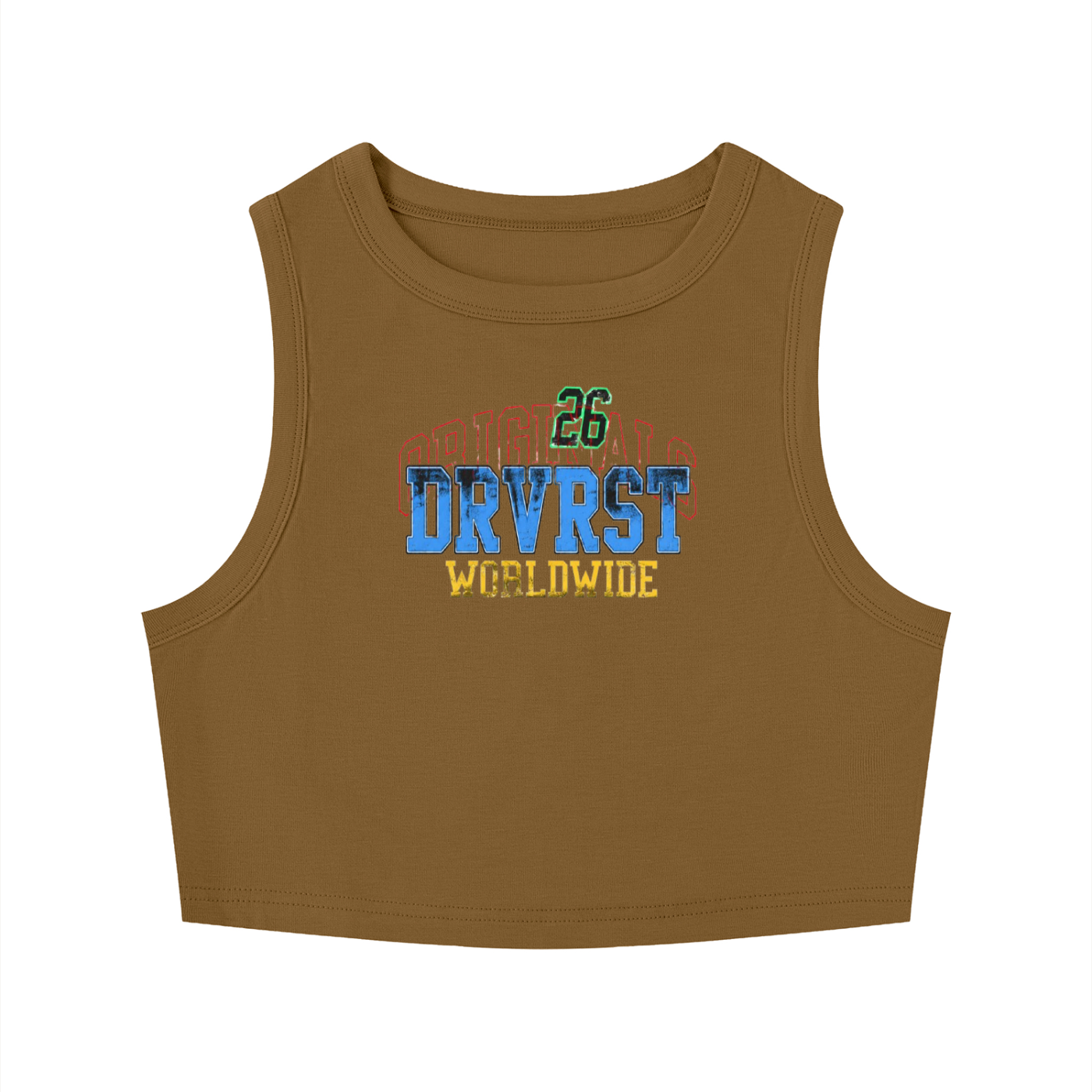 Worldwide Crewneck Crop Tank Top