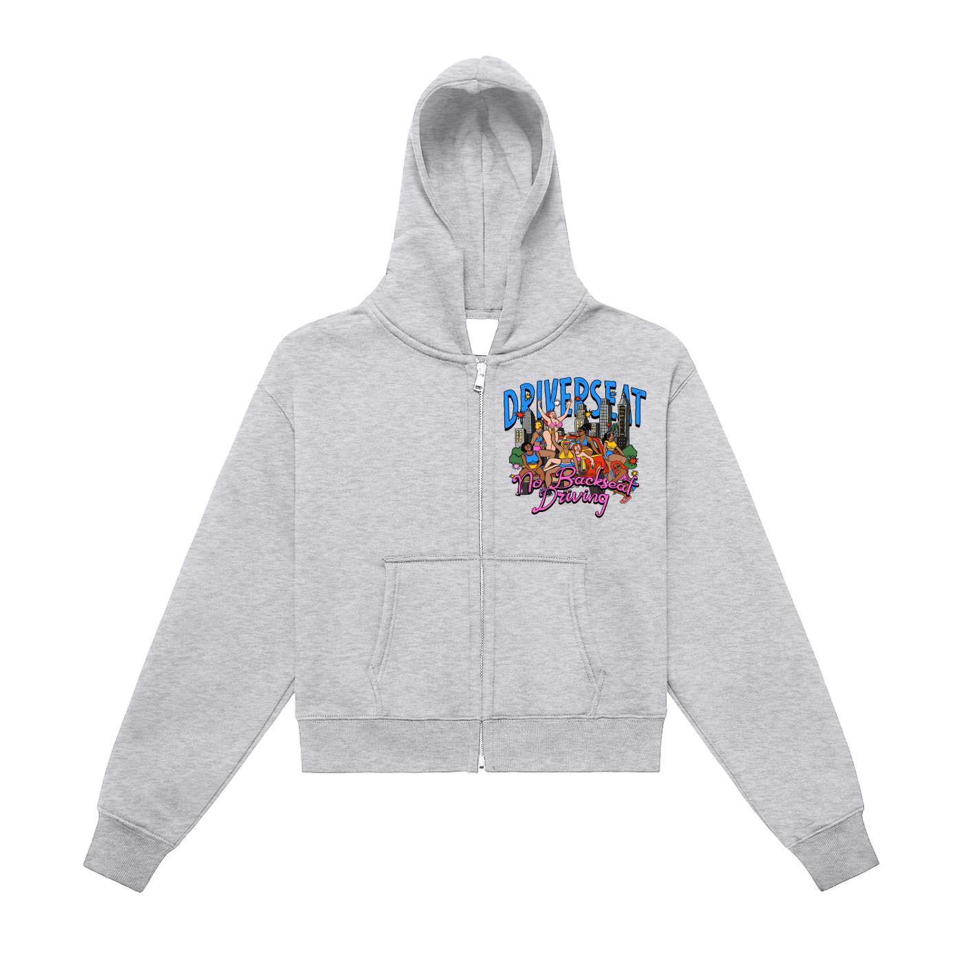 Girlsss Fleeced Zip-Up Cropped Hoodie