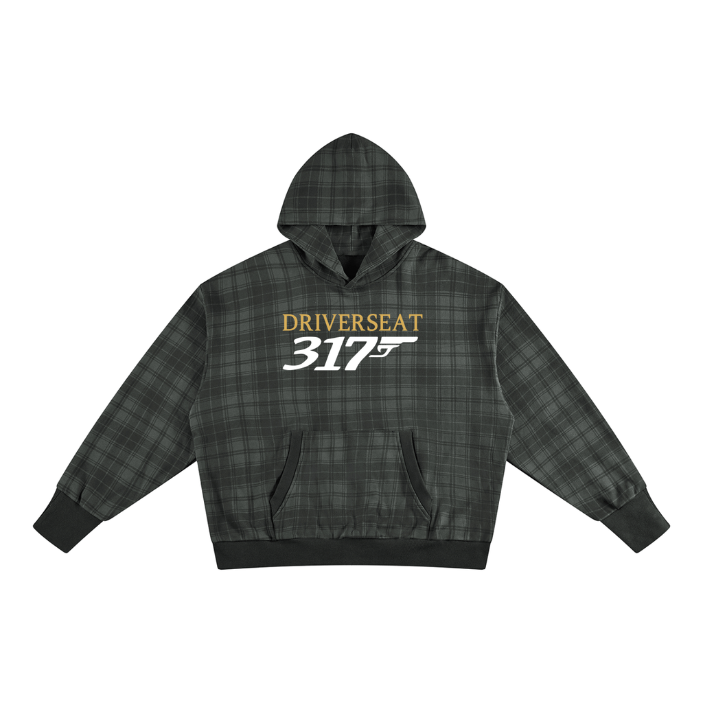 Unisex Plaid Color Block Hoodie