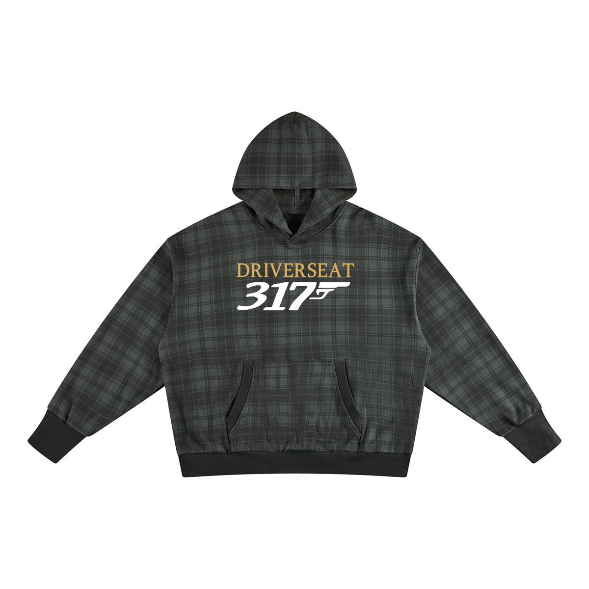 Unisex Plaid Color Block Hoodie