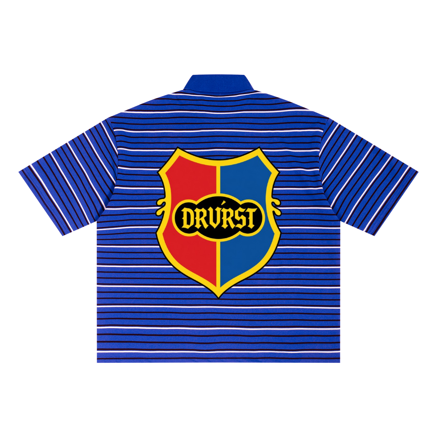 Unisex Striped Boxy Collared Polo Shirt