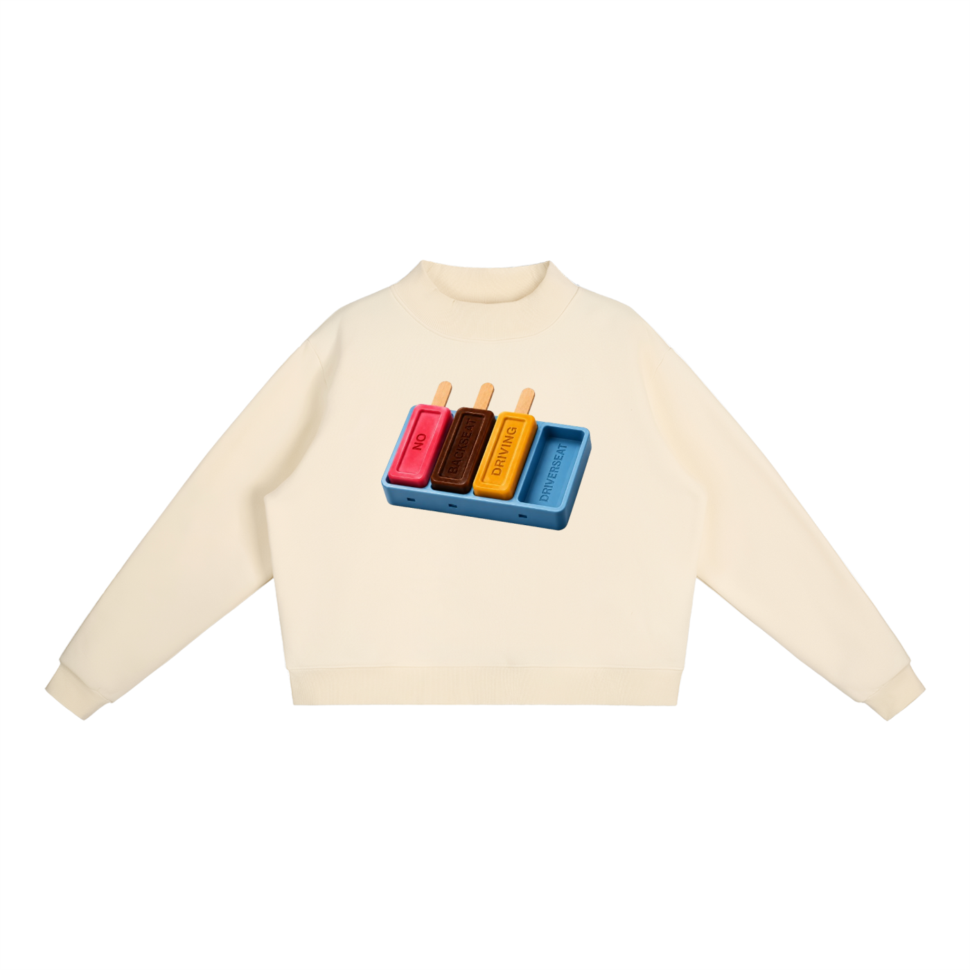Ice Cream Fleece Mock-Neck Sweatshirt