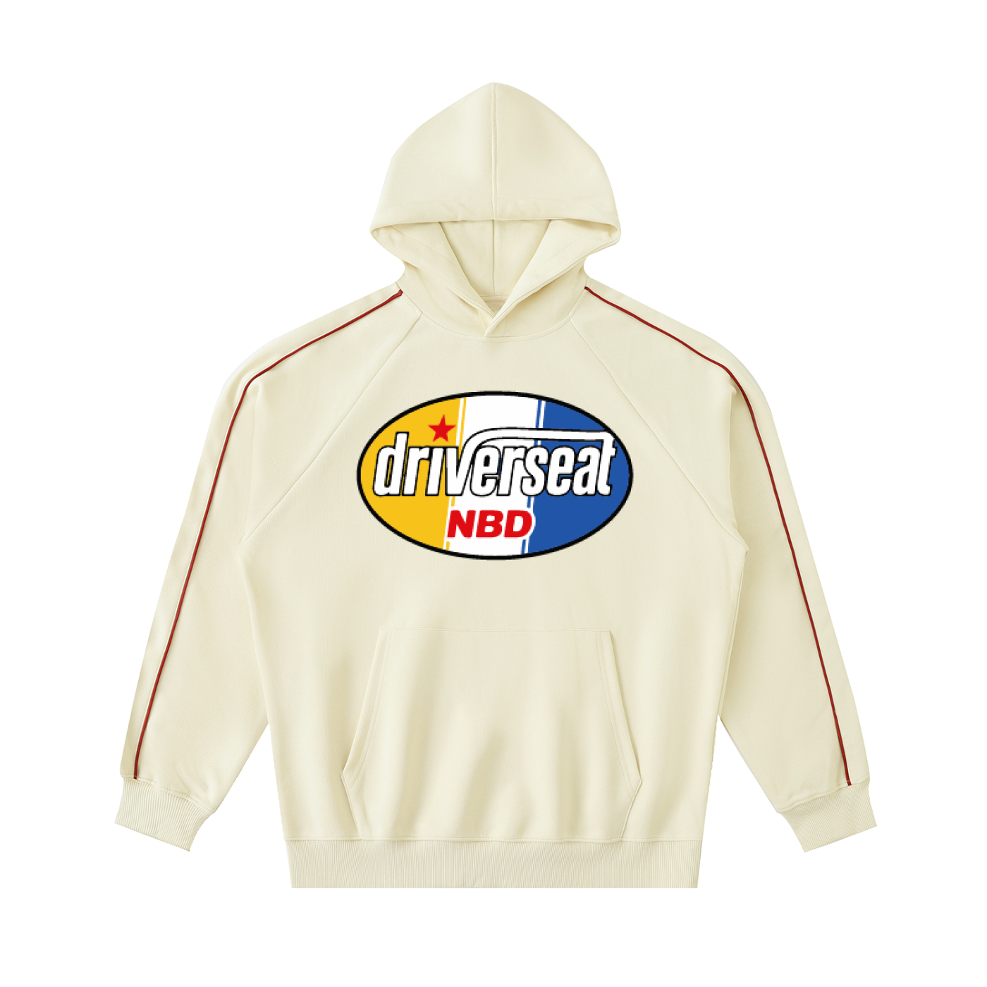 Oval Badge Contrast Piping Hoodie