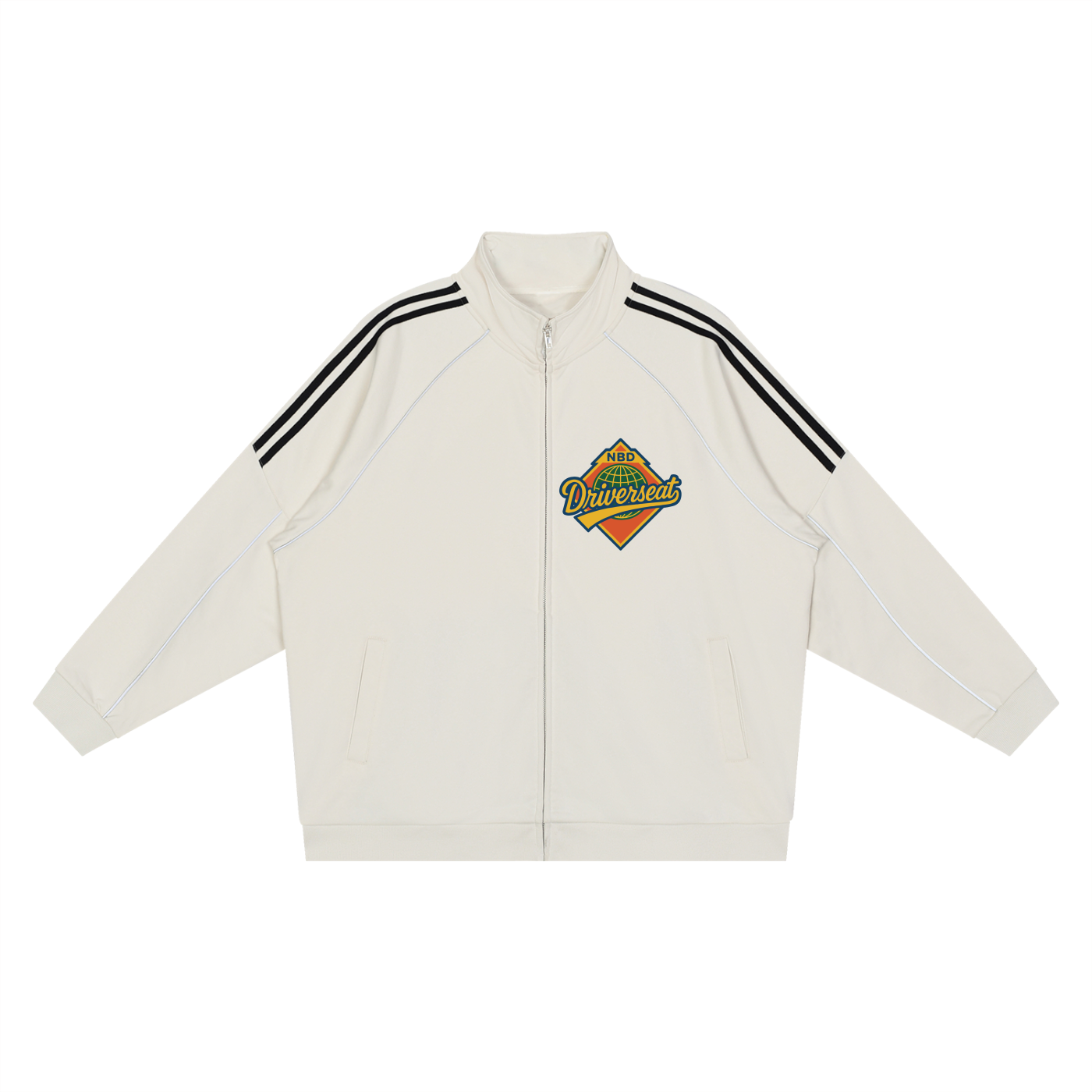 Reflection Striped Raglan Sleeve  Jacket
