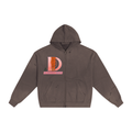 Tied Hand-Frayed Sunfade Zip Hoodie
