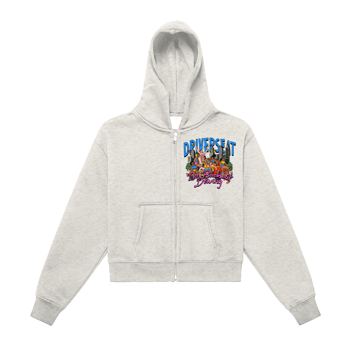 Girlsss Fleeced Zip-Up Cropped Hoodie
