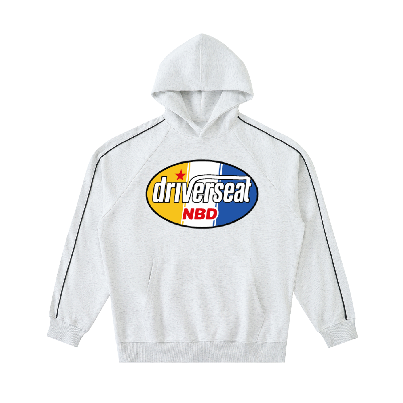 Oval Badge Contrast Piping Hoodie