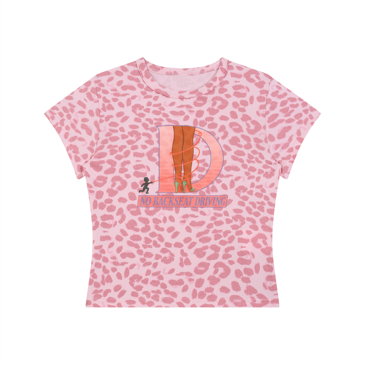 Women’s Tied Leopard Print Crop T-Shirt