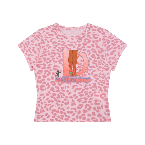 Women’s Tied Leopard Print Crop T-Shirt