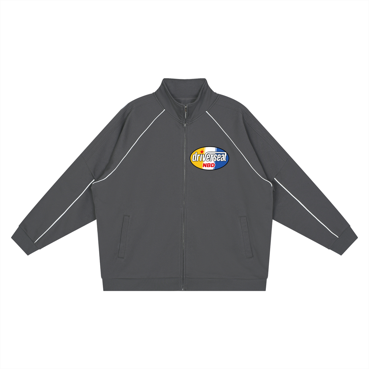 Oval Badge Reflection Striped Sleeve  Jacket