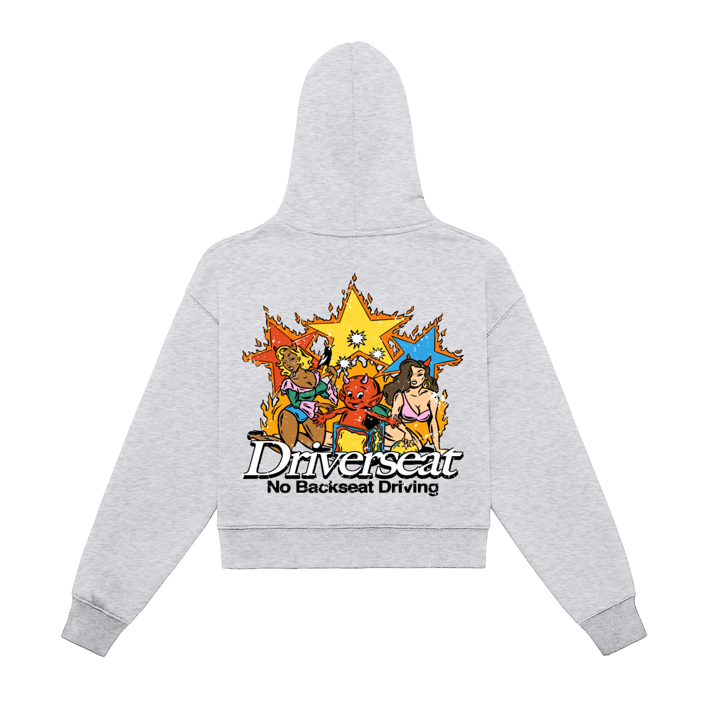 Stellar Mischef Fleeced Zip-Up Cropped Hoodie