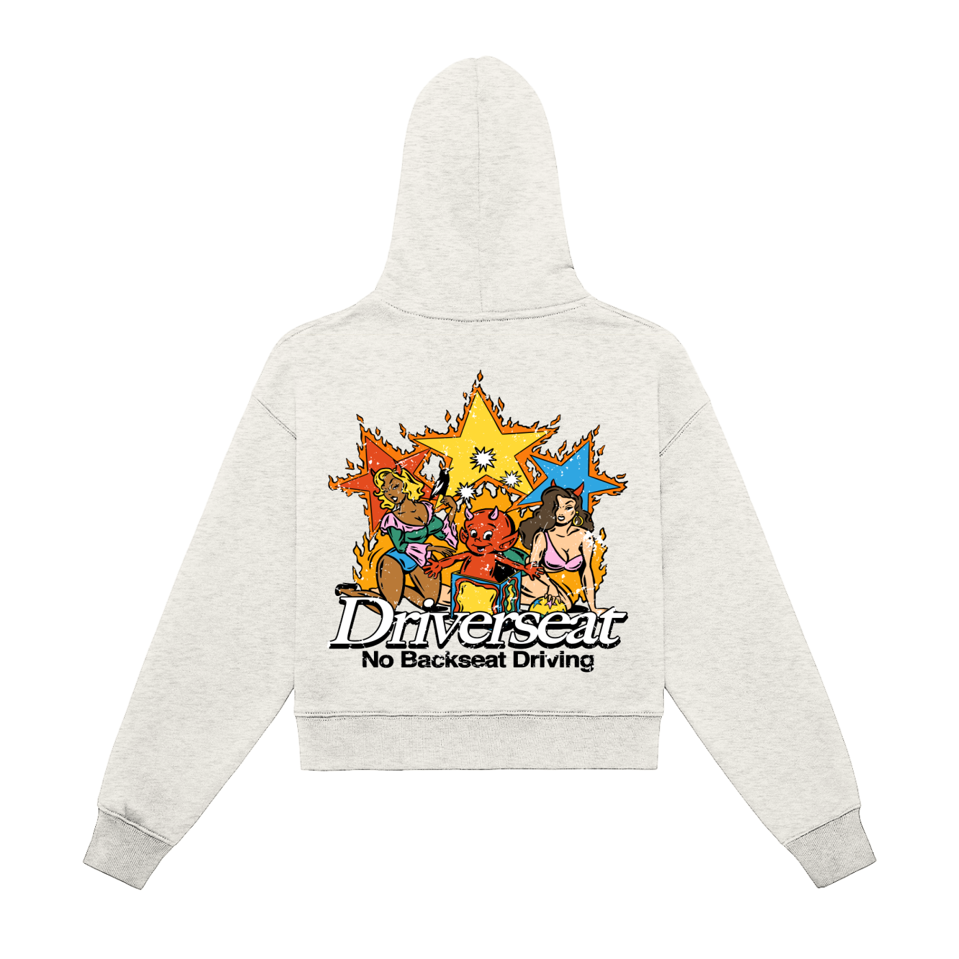 Stellar Mischef Fleeced Zip-Up Cropped Hoodie