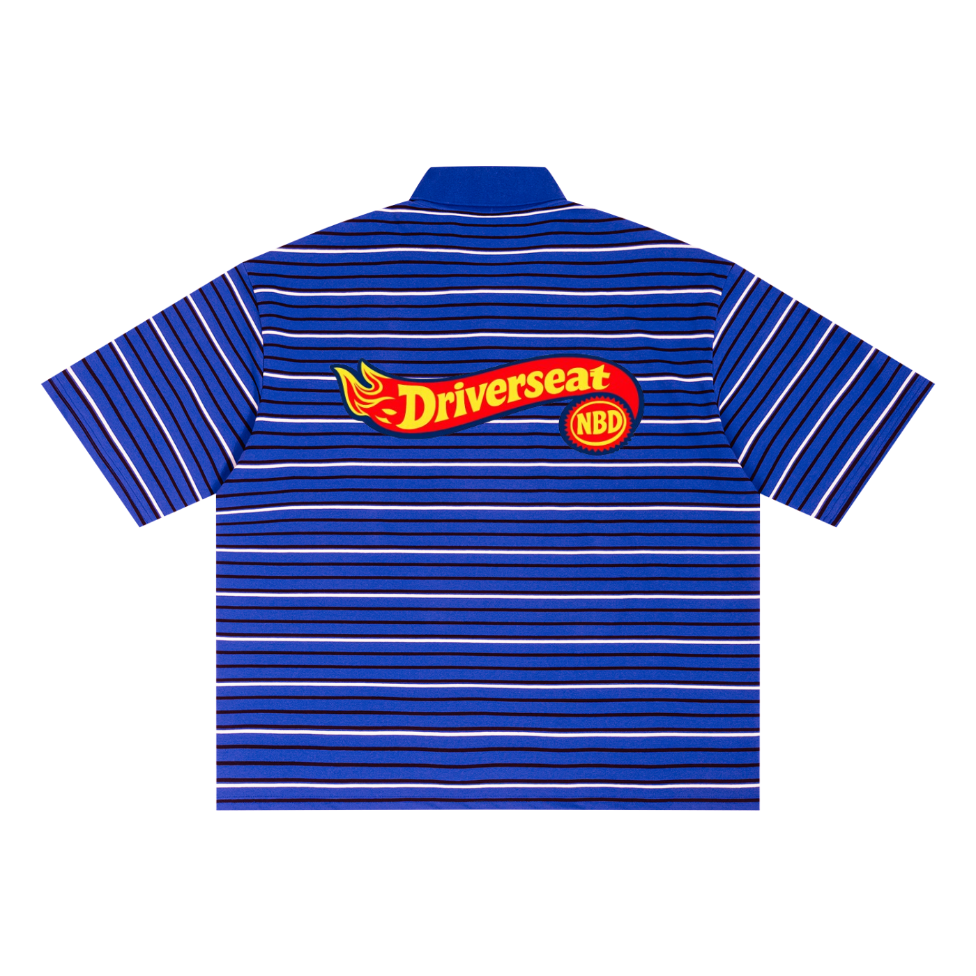 Unisex Striped Boxy Collared Polo Shirt