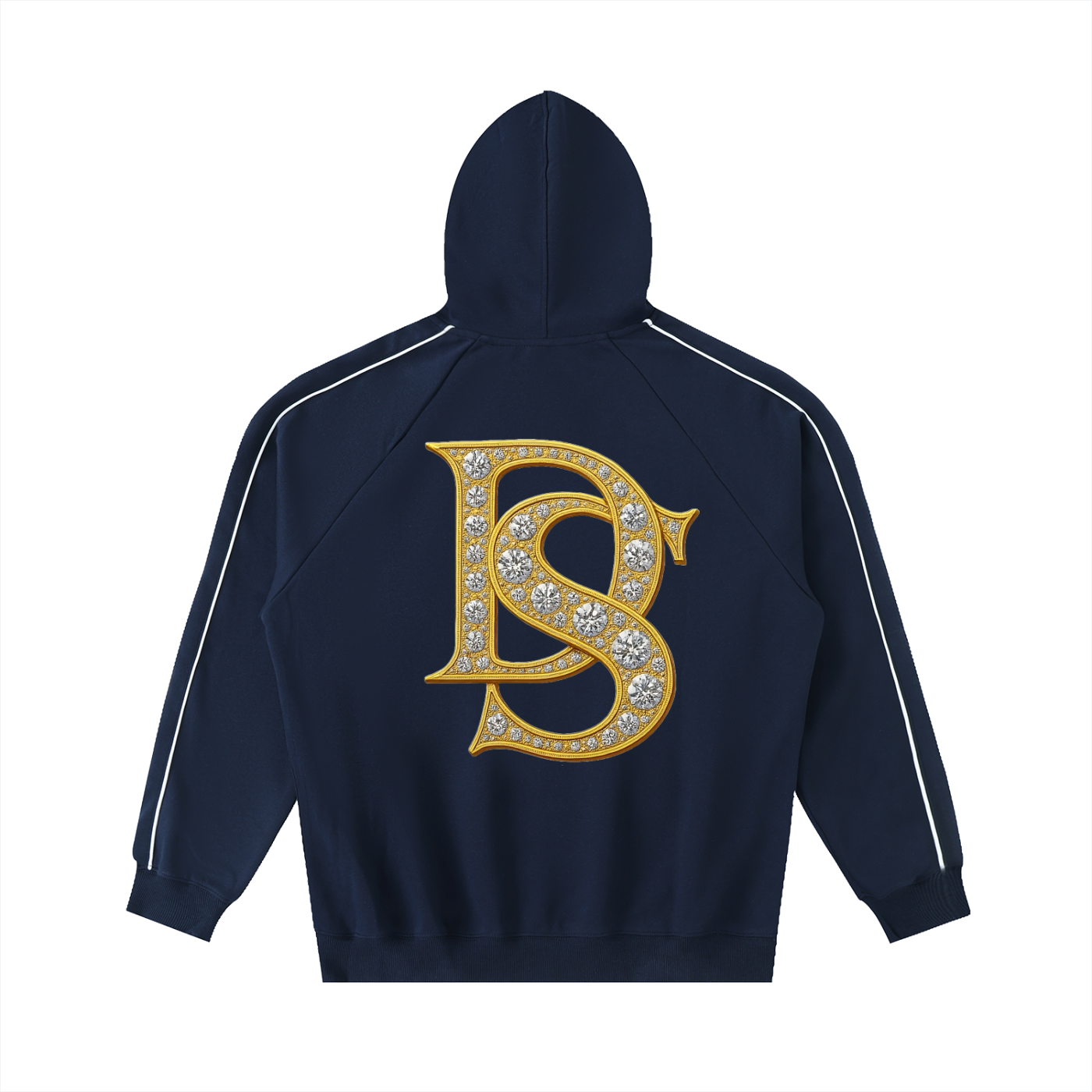 Bling Contrast Piping Hoodie
