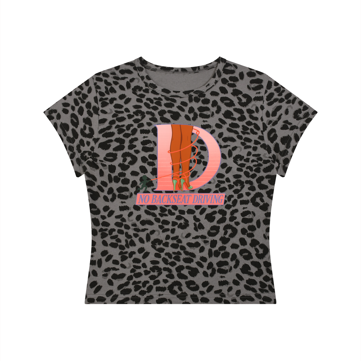 Women’s Tied Leopard Print Crop T-Shirt