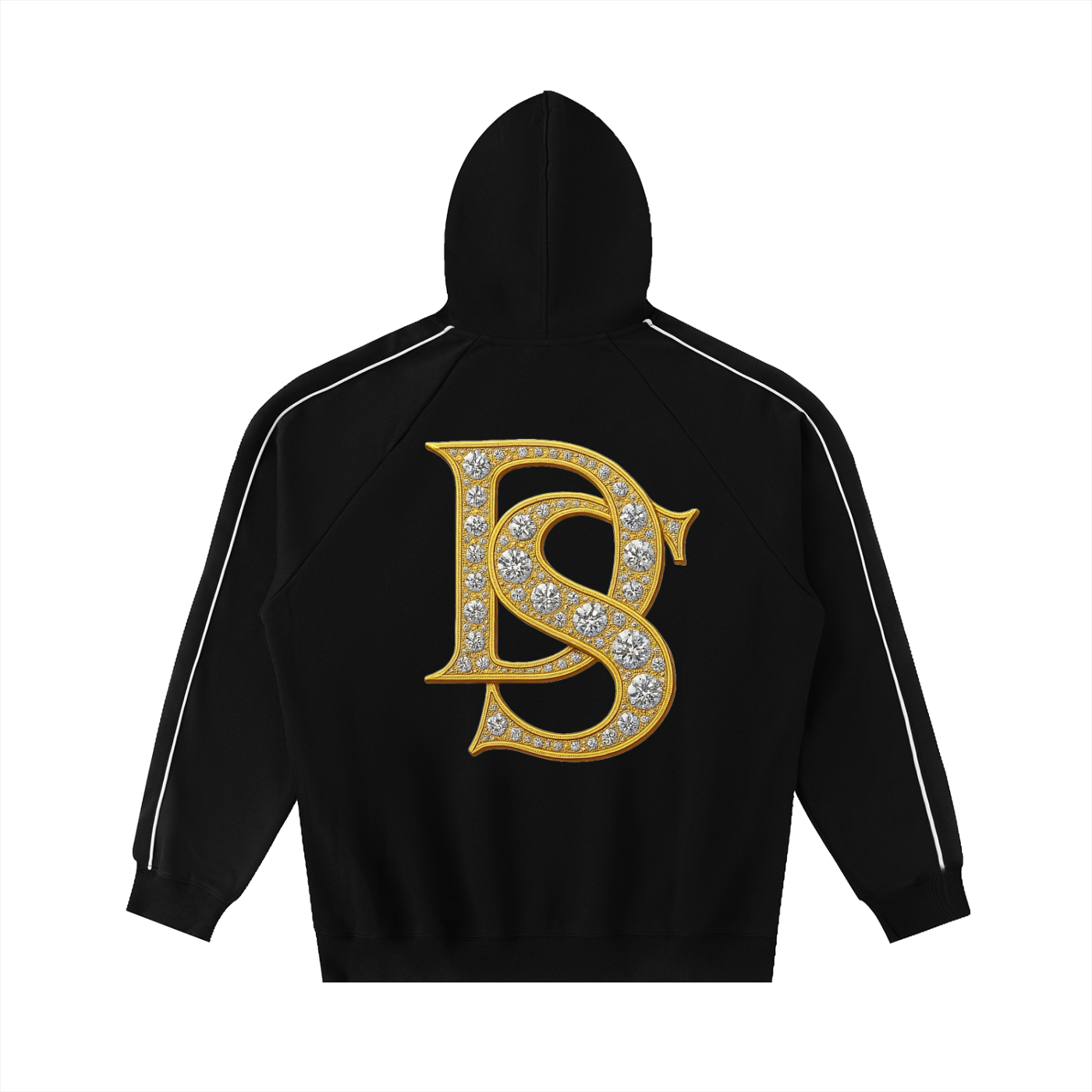 Bling Contrast Piping Hoodie