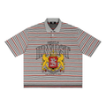 Unisex Striped Boxy Collared Polo Shirt