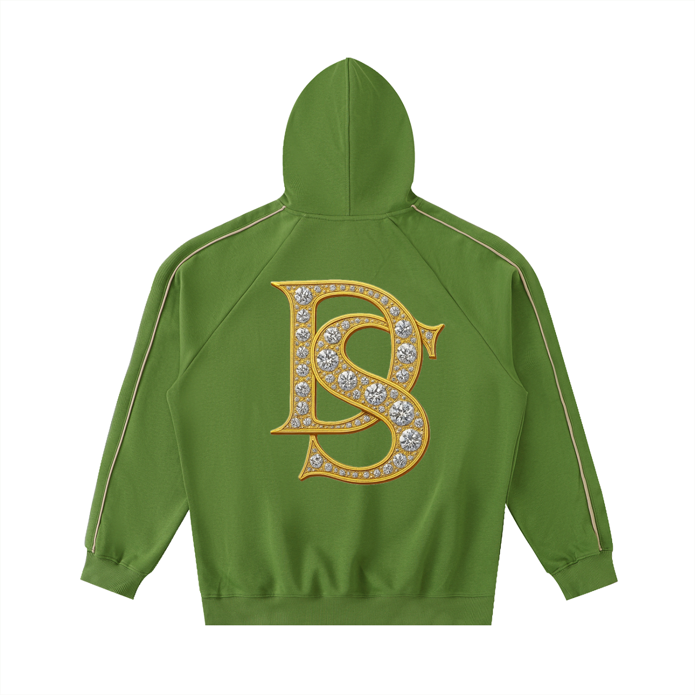 Bling Contrast Piping Hoodie