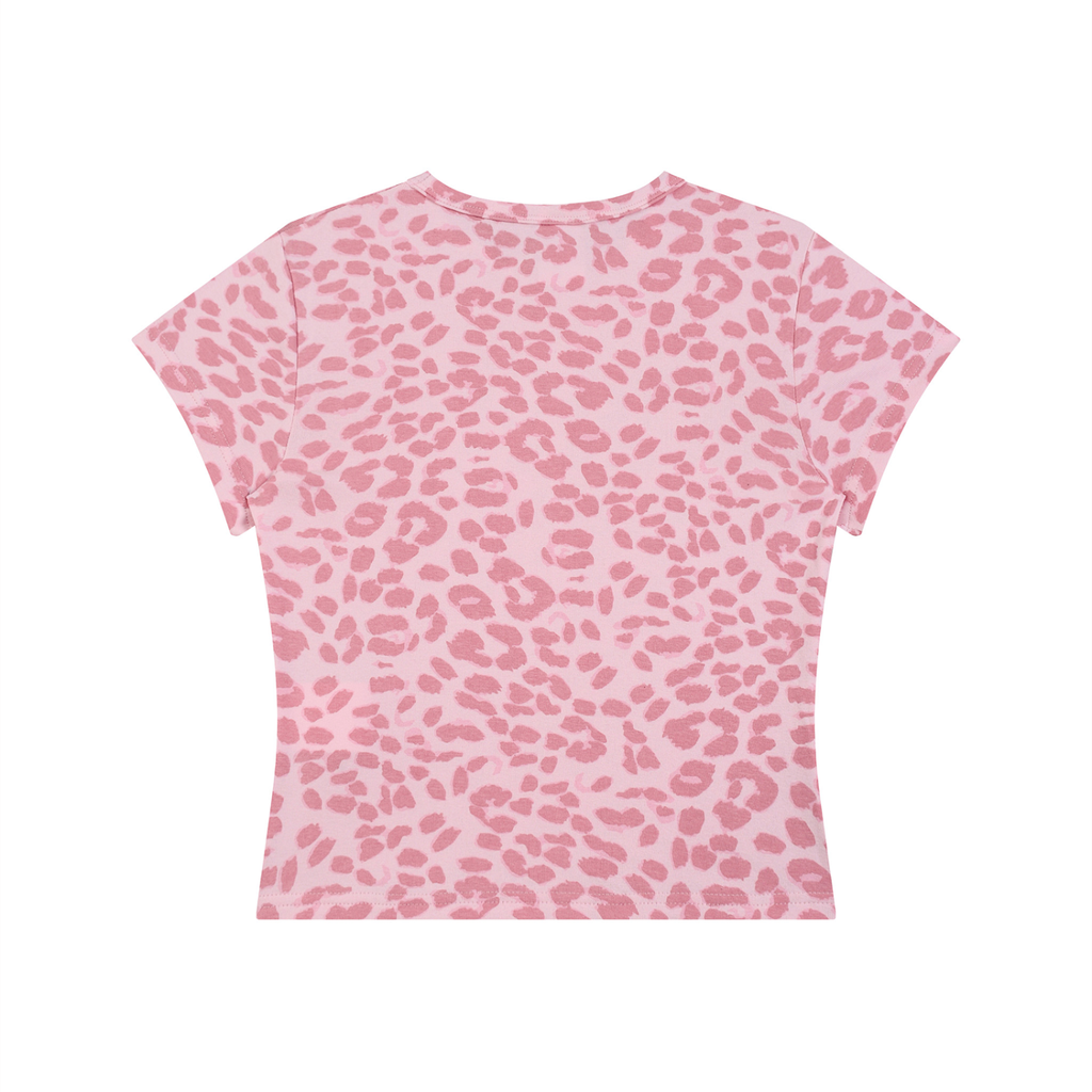 Women’s Tied Leopard Print Crop T-Shirt