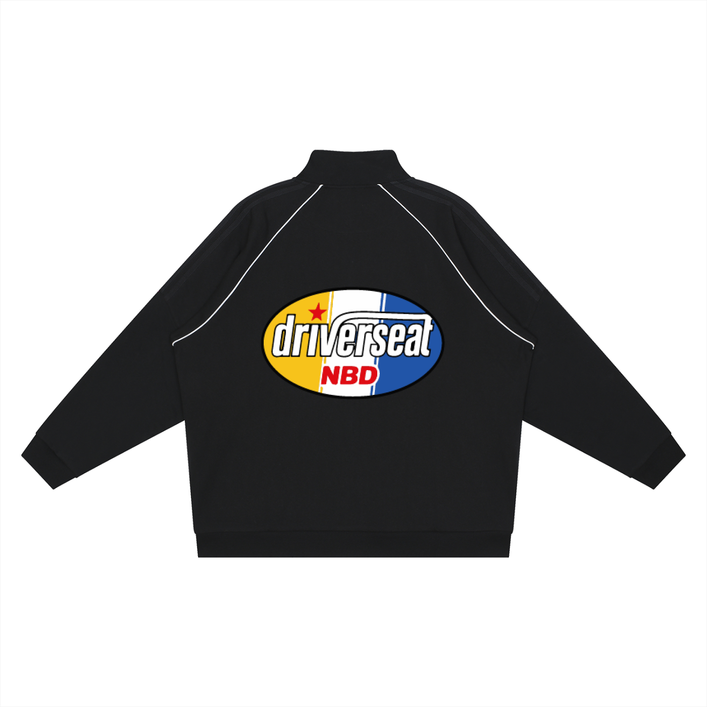 Oval Badge Reflection Striped Sleeve  Jacket