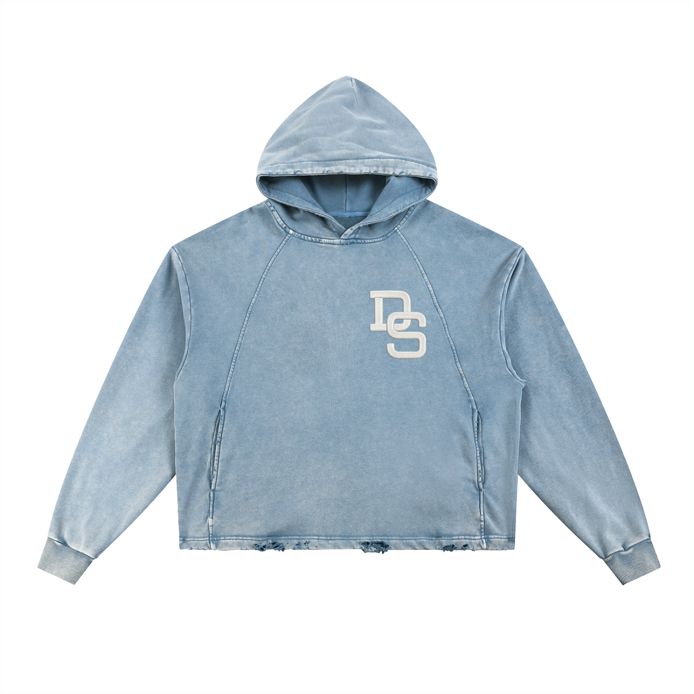 Stitch Vintage Washed Frayed-Hem Hoodie