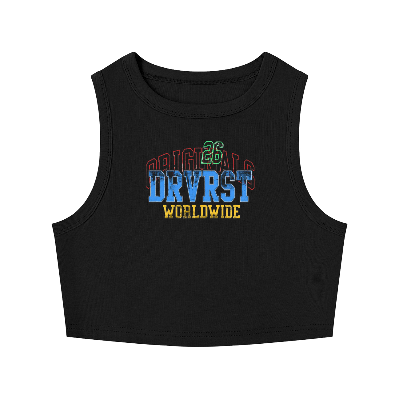 Worldwide Crewneck Crop Tank Top