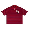 Unisex Striped Boxy Collared Polo Shirt