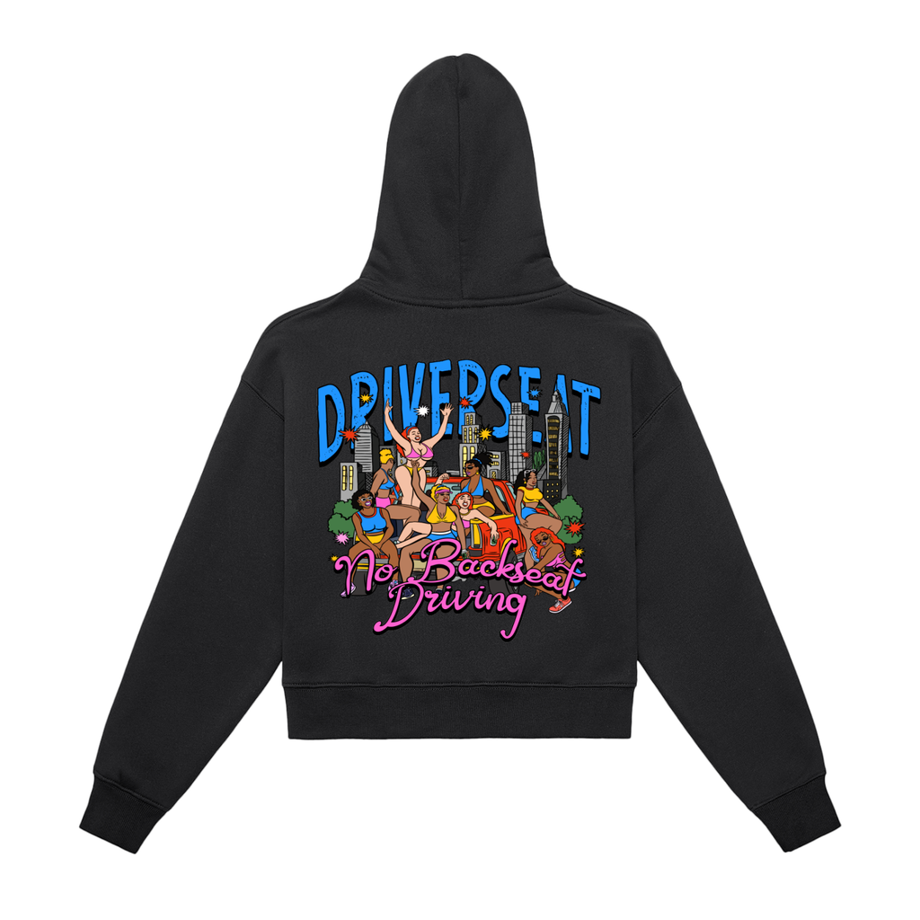 Girlsss Fleeced Zip-Up Cropped Hoodie