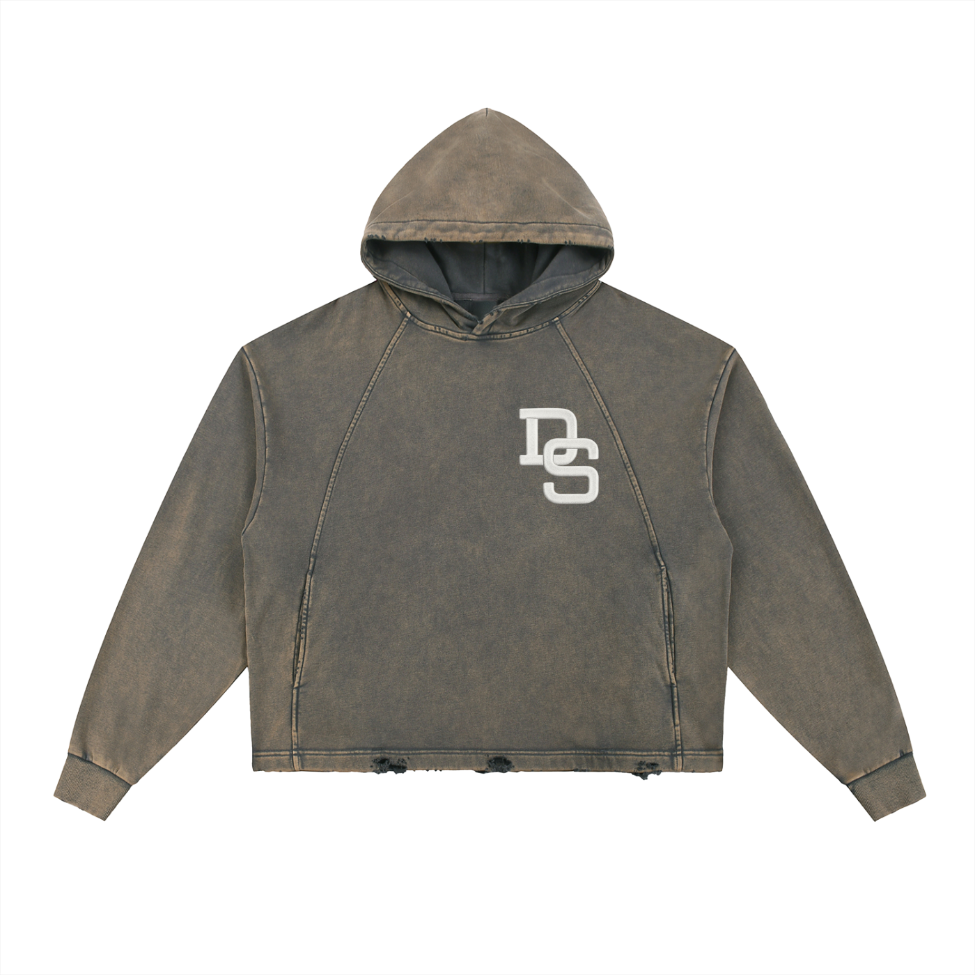 Stitch Vintage Washed Frayed-Hem Hoodie