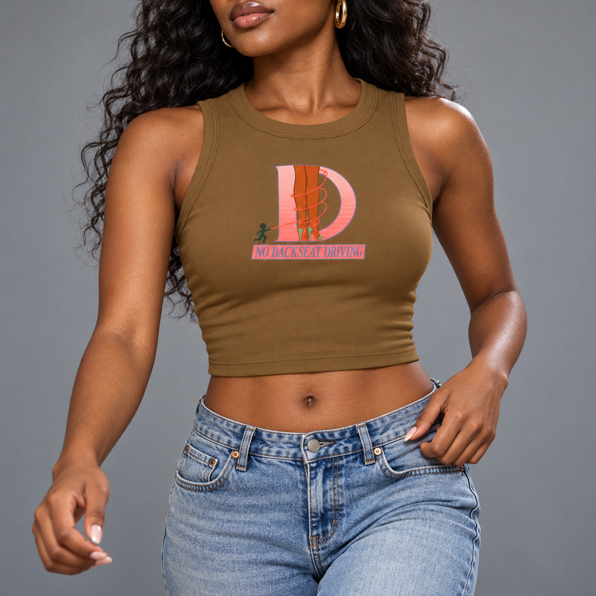 Tied Crewneck Crop Tank Top